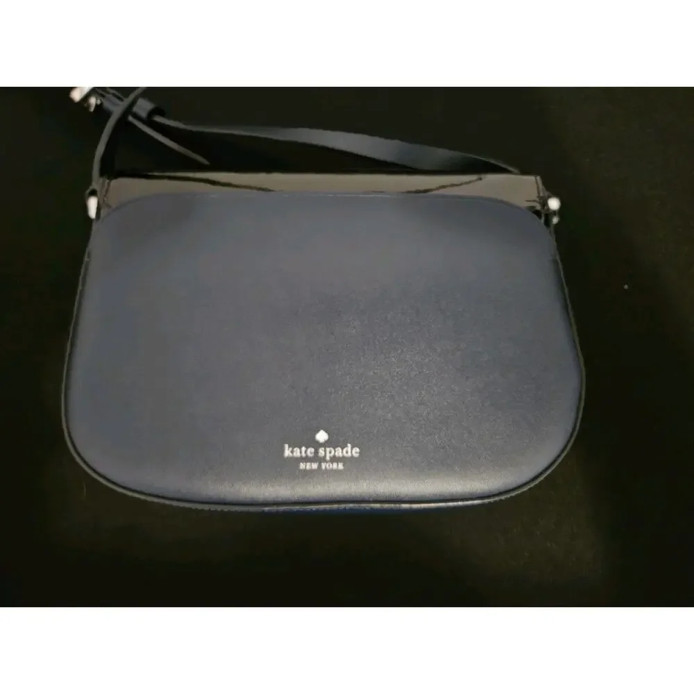 Kate Spade Owl Zibbi Blue Leather Crossbody Bag 9x6.5x2